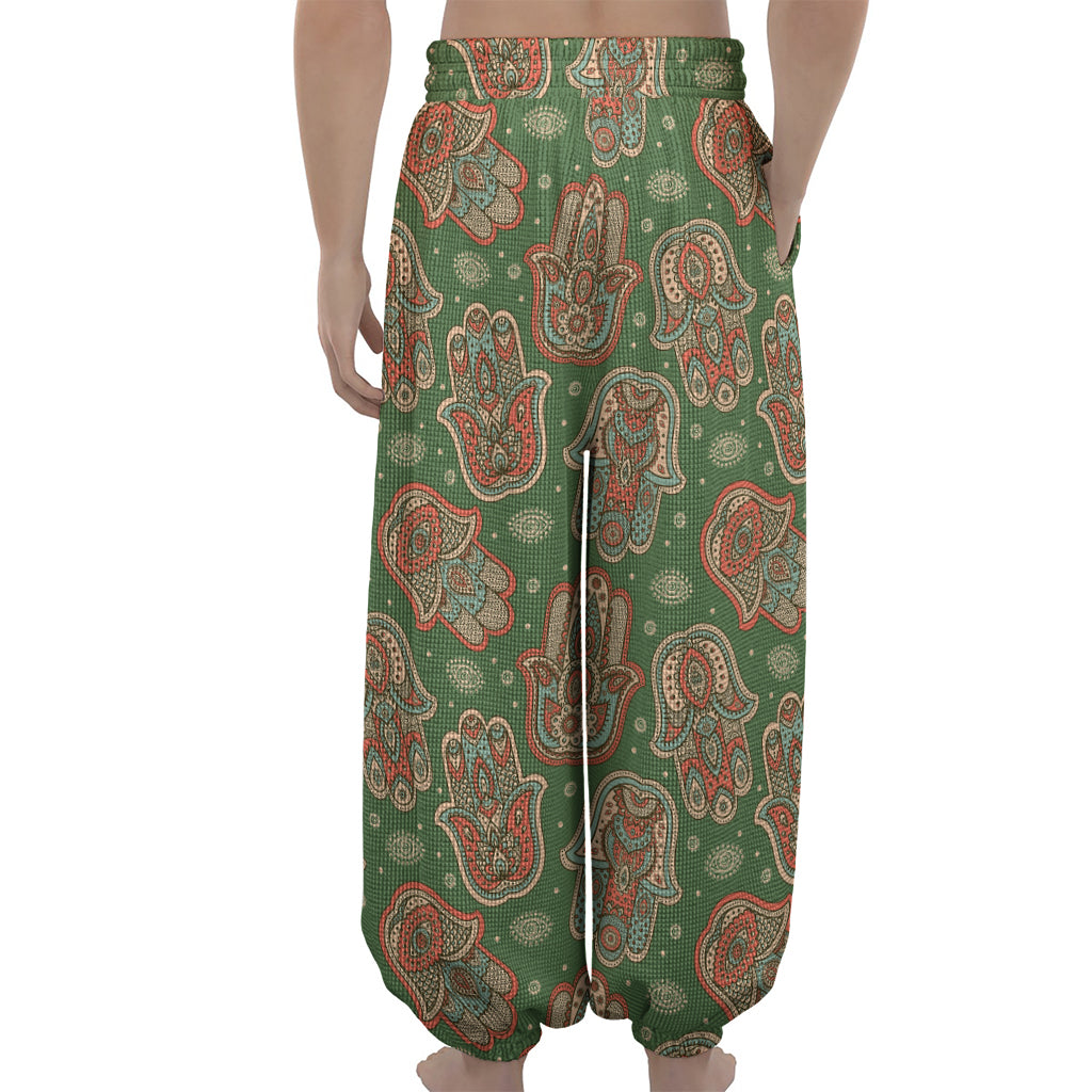 Indian Hamsa Pattern Print Lantern Pants