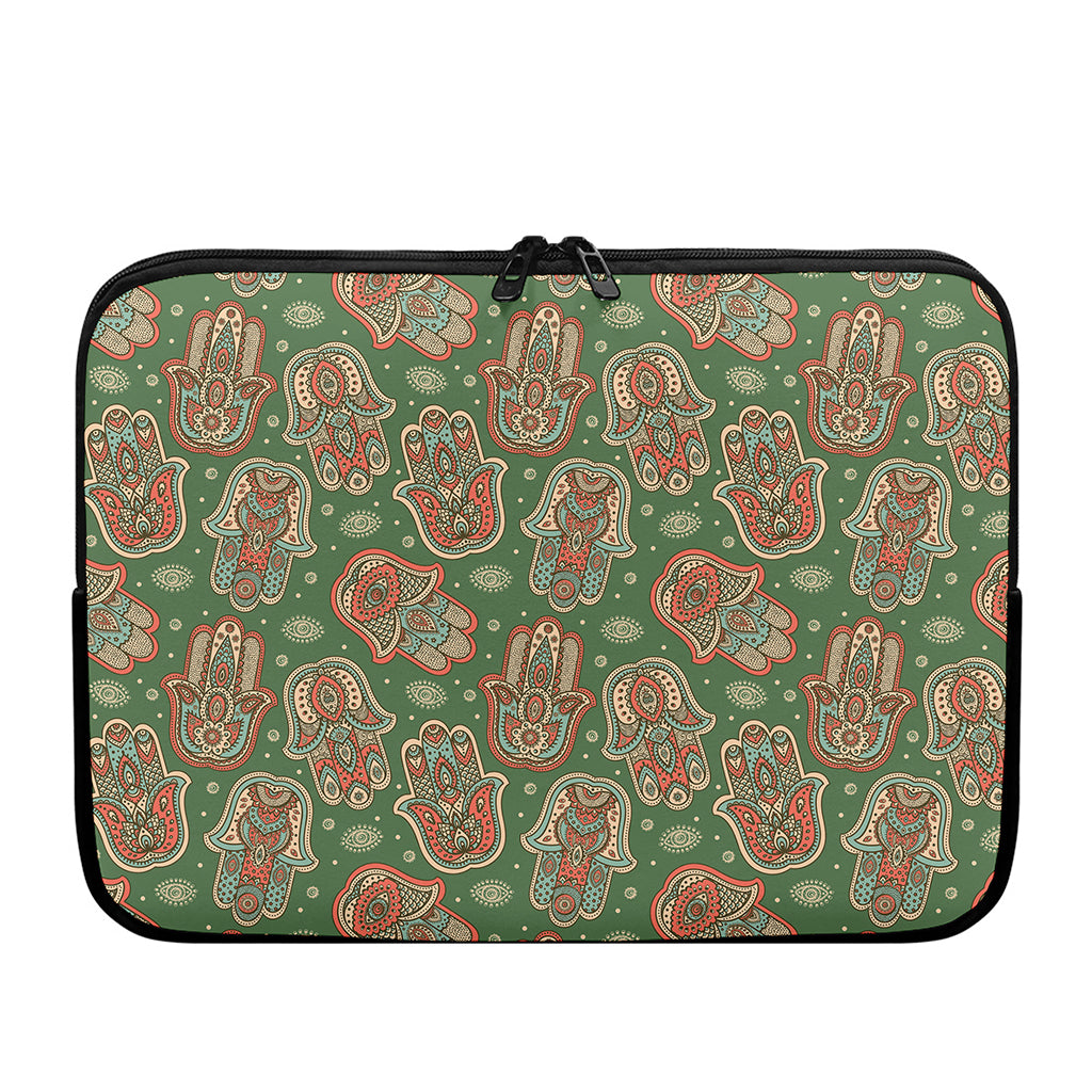 Indian Hamsa Pattern Print Laptop Sleeve