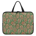 Indian Hamsa Pattern Print Laptop Sleeve With Handle