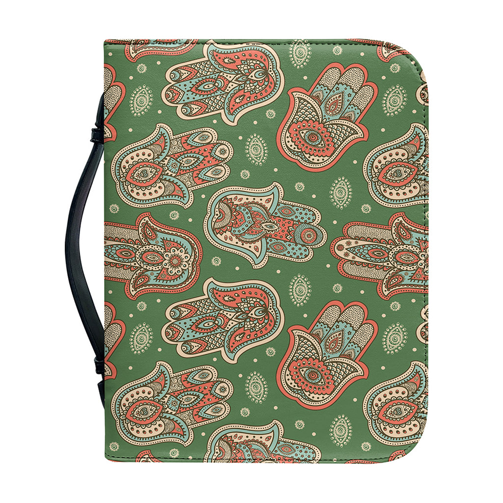 Indian Hamsa Pattern Print Leather Bible Cover