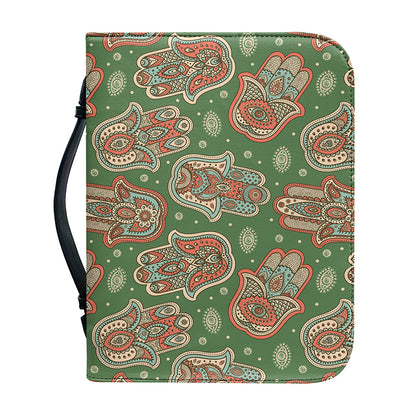 Indian Hamsa Pattern Print Leather Bible Cover