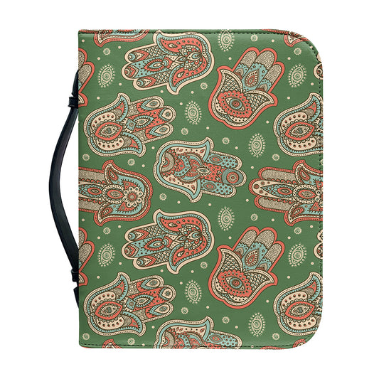 Indian Hamsa Pattern Print Leather Bible Cover