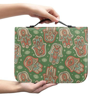 Indian Hamsa Pattern Print Leather Bible Cover