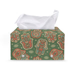 Indian Hamsa Pattern Print Leather Tissue Box Cover