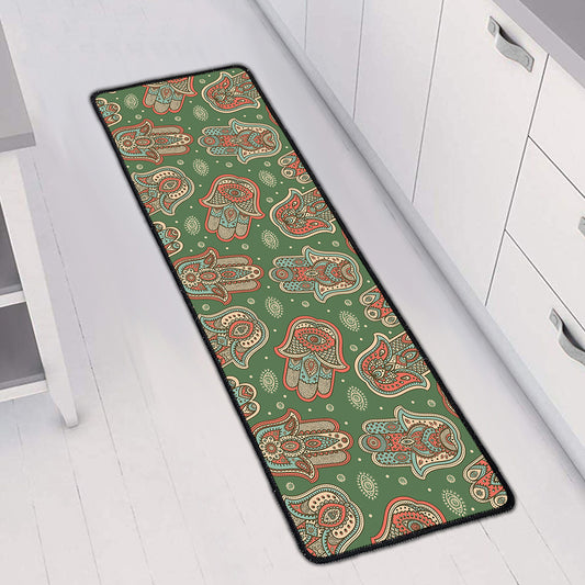 Indian Hamsa Pattern Print Long Kitchen Mat