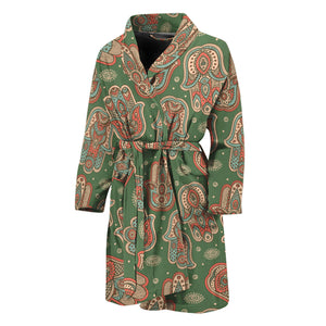 Indian Hamsa Pattern Print Men's Bathrobe