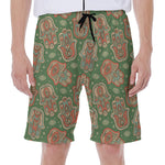Indian Hamsa Pattern Print Men's Beach Shorts