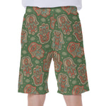 Indian Hamsa Pattern Print Men's Beach Shorts