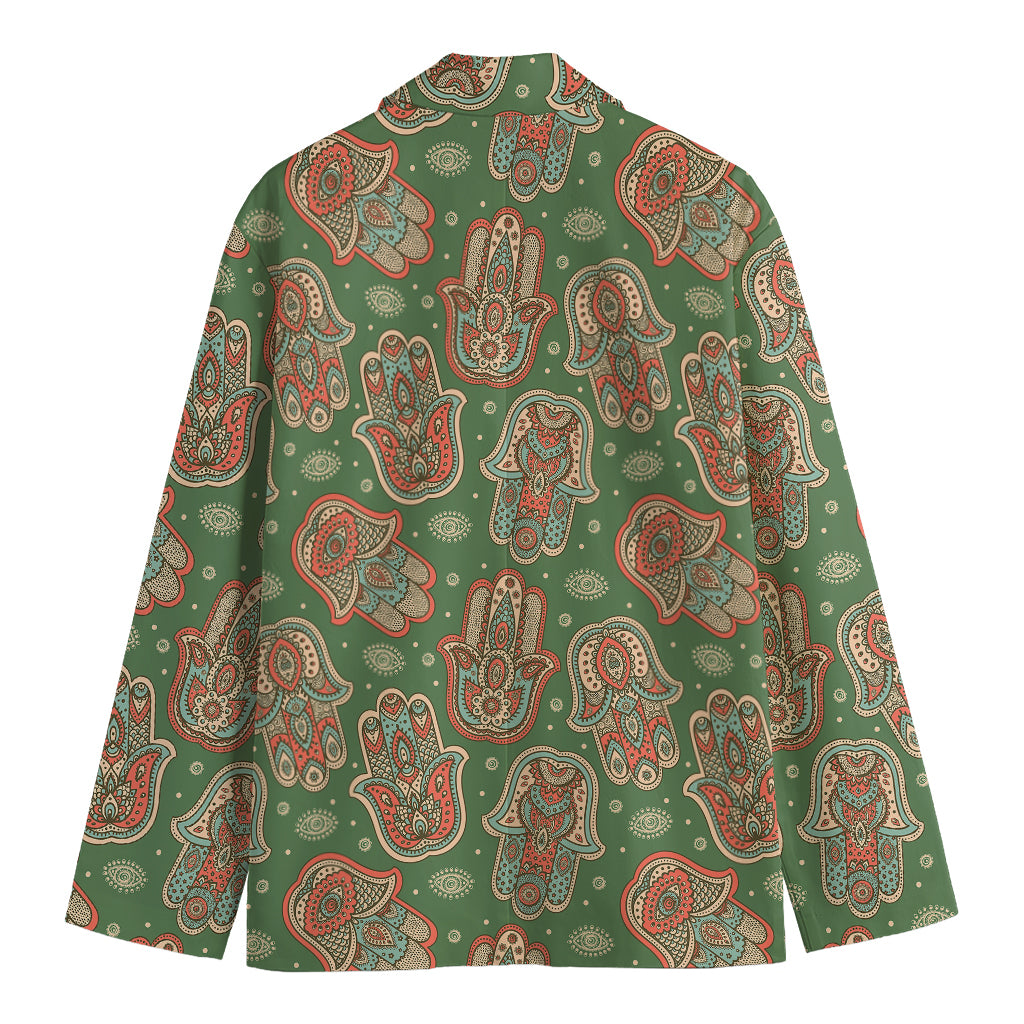 Indian Hamsa Pattern Print Men's Blazer