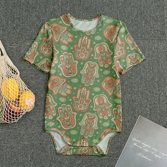 Indian Hamsa Pattern Print Men's Bodysuit