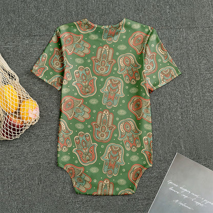 Indian Hamsa Pattern Print Men's Bodysuit