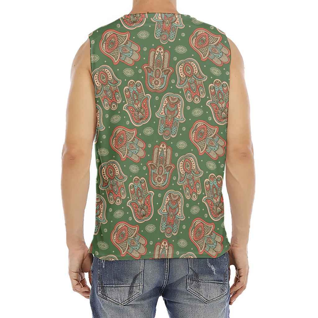 Indian Hamsa Pattern Print Men's Fitness Tank Top
