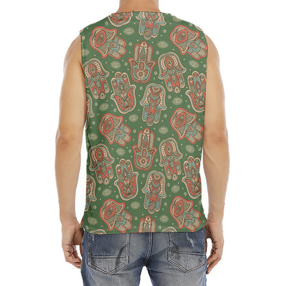 Indian Hamsa Pattern Print Men's Fitness Tank Top