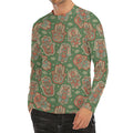 Indian Hamsa Pattern Print Men's Long Sleeve Rash Guard