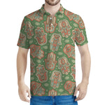 Indian Hamsa Pattern Print Men's Polo Shirt
