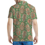 Indian Hamsa Pattern Print Men's Polo Shirt