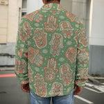 Indian Hamsa Pattern Print Men's Shirt Jacket