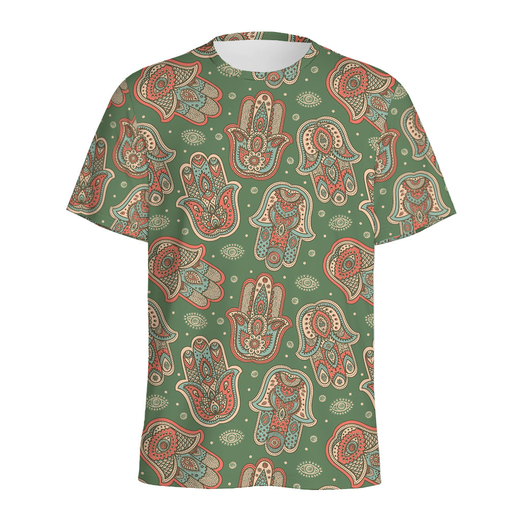 Indian Hamsa Pattern Print Men's Sports T-Shirt