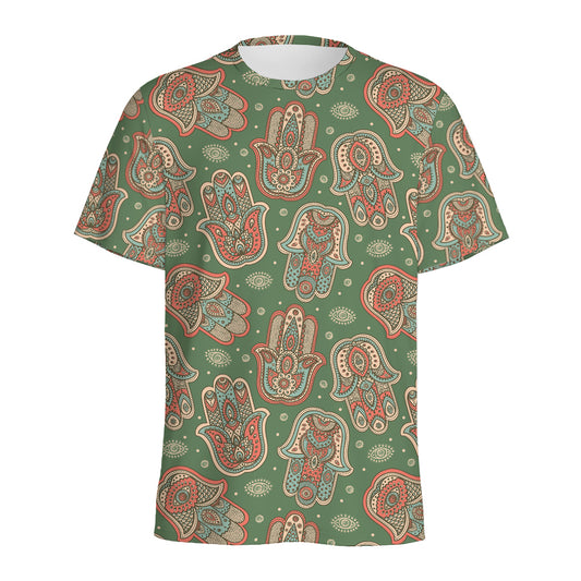 Indian Hamsa Pattern Print Men's Sports T-Shirt