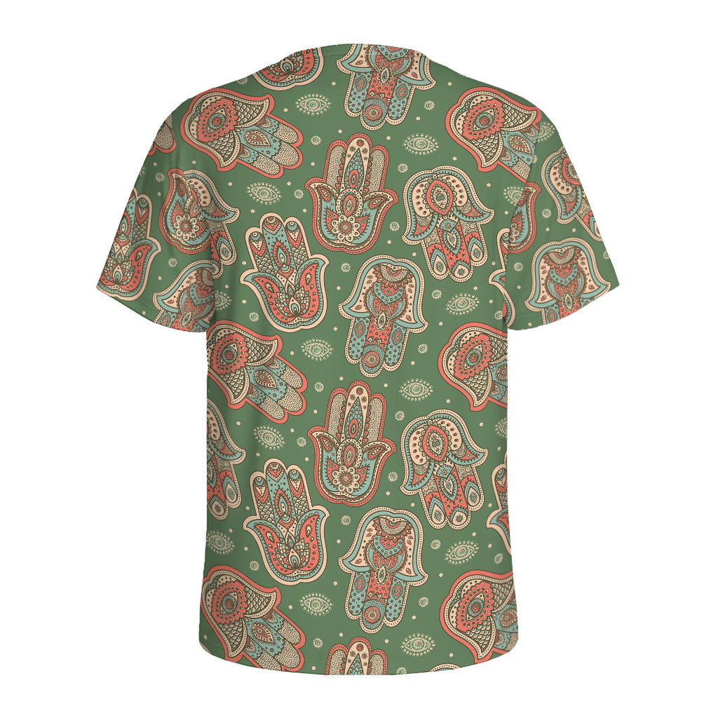 Indian Hamsa Pattern Print Men's Sports T-Shirt