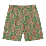 Indian Hamsa Pattern Print Men's Swim Trunks