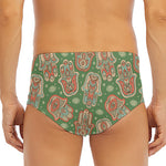Indian Hamsa Pattern Print Men's Triangle Swim Briefs