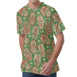 Indian Hamsa Pattern Print Men's Velvet T-Shirt