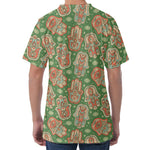 Indian Hamsa Pattern Print Men's Velvet T-Shirt