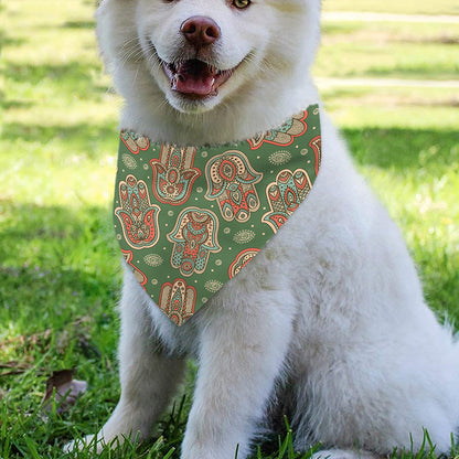 Indian Hamsa Pattern Print Over The Collar Dog Bandana