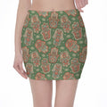 Indian Hamsa Pattern Print Pencil Mini Skirt