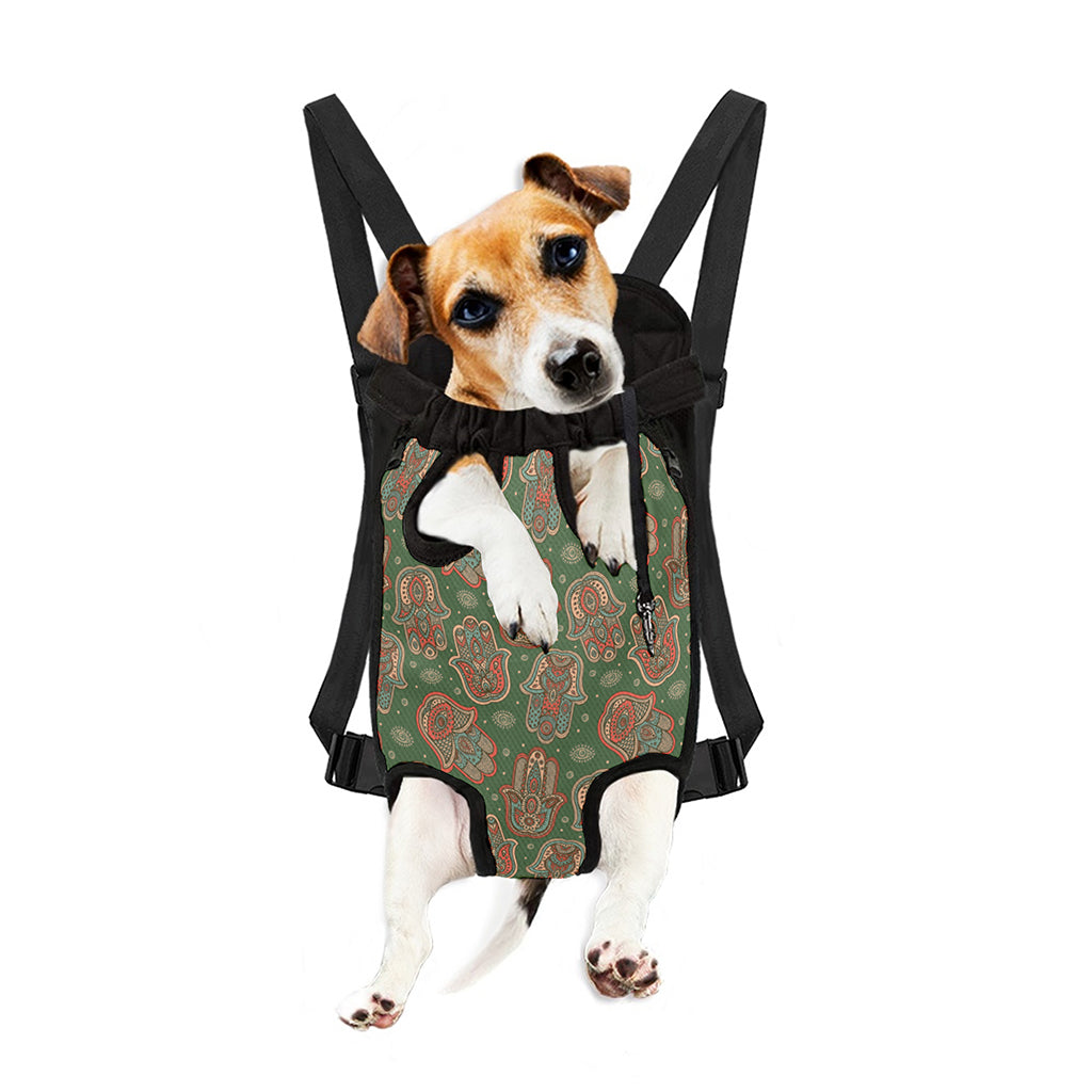 Indian Hamsa Pattern Print Pet Carrier Backpack