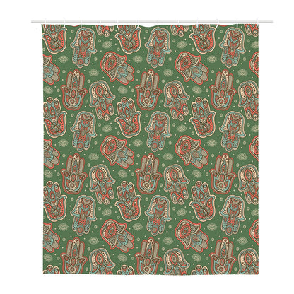 Indian Hamsa Pattern Print Polyester Shower Curtain