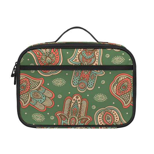 Indian Hamsa Pattern Print Portable Lunch Bag