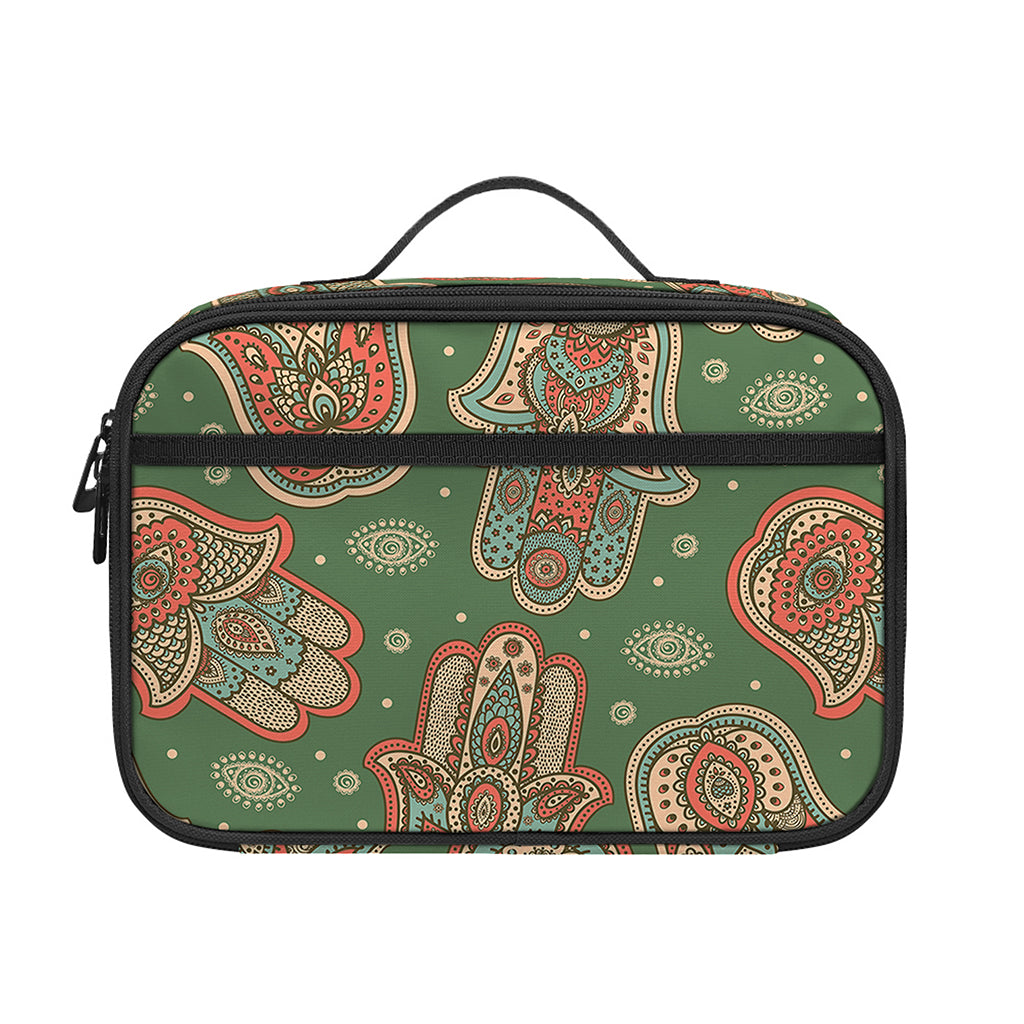 Indian Hamsa Pattern Print Portable Lunch Bag
