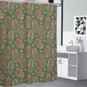 Indian Hamsa Pattern Print Premium Shower Curtain