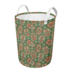 Indian Hamsa Pattern Print Round Laundry Basket