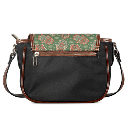 Indian Hamsa Pattern Print Saddle Bag