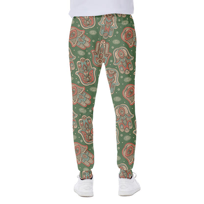 Indian Hamsa Pattern Print Scuba Joggers