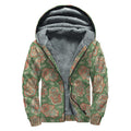 Indian Hamsa Pattern Print Sherpa Lined Zip Up Hoodie
