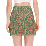Indian Hamsa Pattern Print Side Slit Mini Skirt
