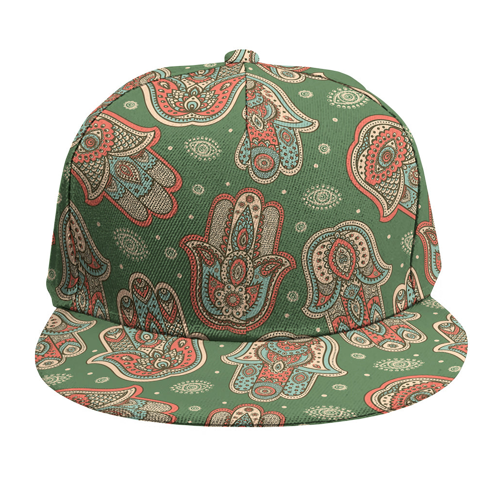 Indian Hamsa Pattern Print Snapback Cap