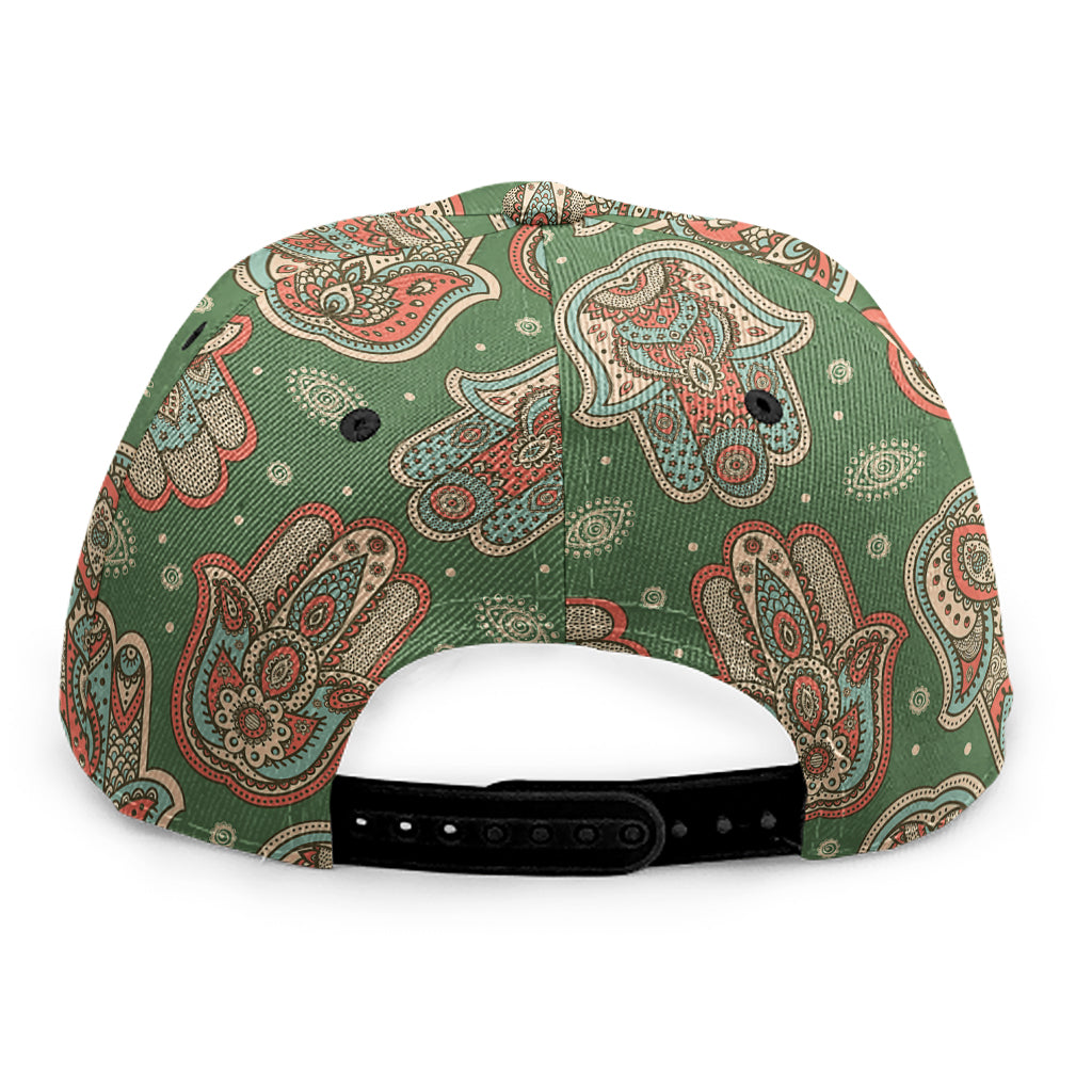 Indian Hamsa Pattern Print Snapback Cap