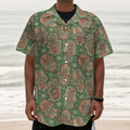 Indian Hamsa Pattern Print Textured Short Sleeve Shirt