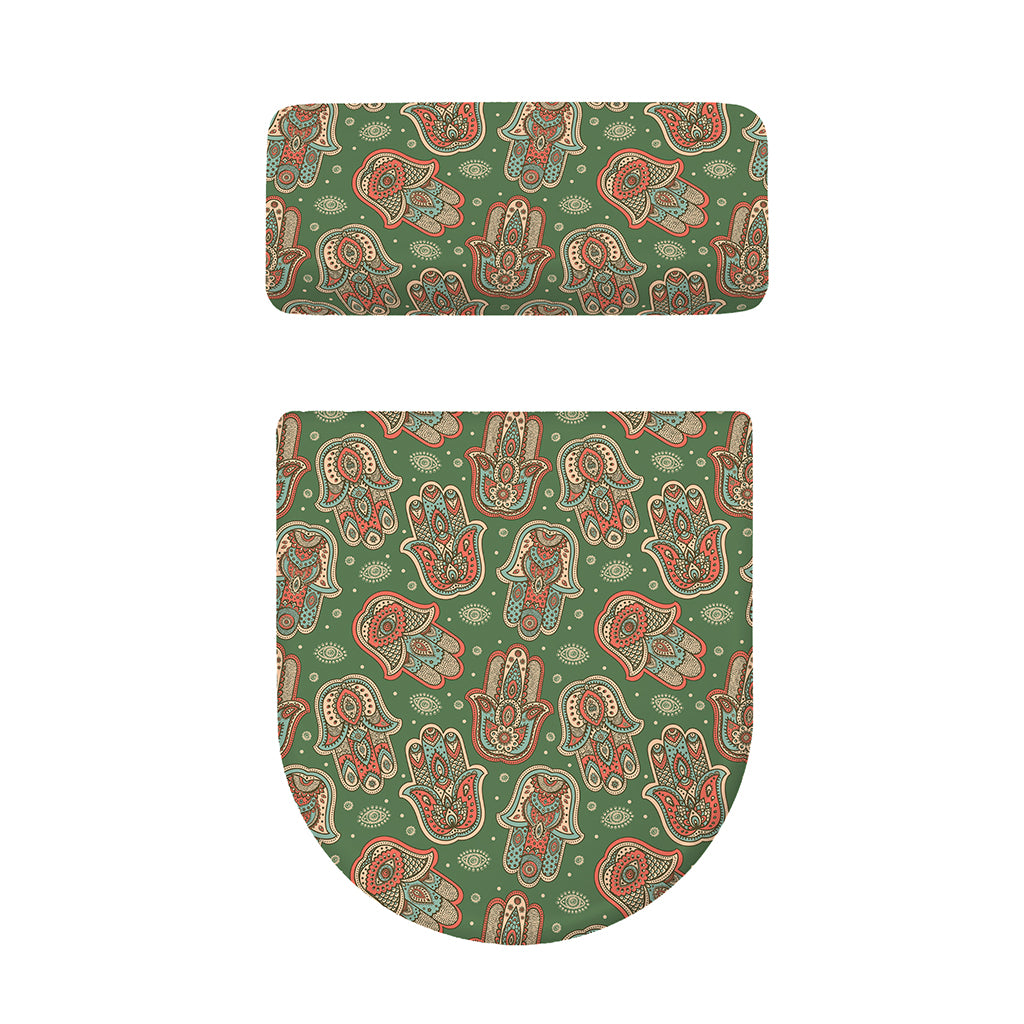 Indian Hamsa Pattern Print Toilet Lid And Tank Cover Set