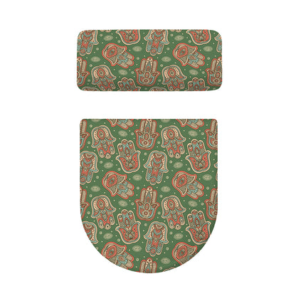 Indian Hamsa Pattern Print Toilet Lid And Tank Cover Set