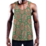 Indian Hamsa Pattern Print Training Tank Top