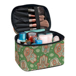 Indian Hamsa Pattern Print Travel Makeup Bag