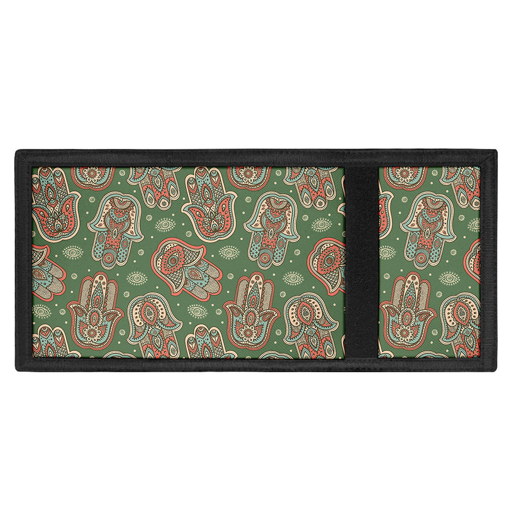 Indian Hamsa Pattern Print Trifold Wallet
