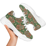Indian Hamsa Pattern Print White Chunky Shoes