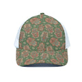 Indian Hamsa Pattern Print White Mesh Trucker Hat